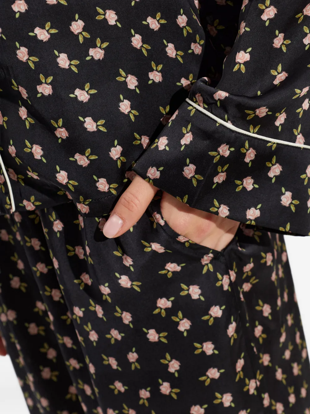 Diesel Set-Maggie-D-Core pyjama met bloemenprint Zwart