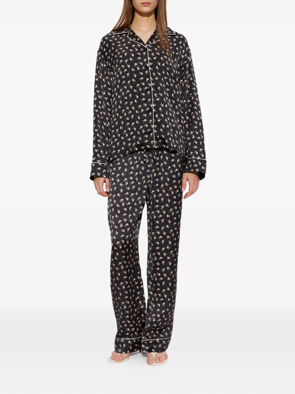Diesel Set-Maggie-D-Core pyjama met bloemenprint Zwart