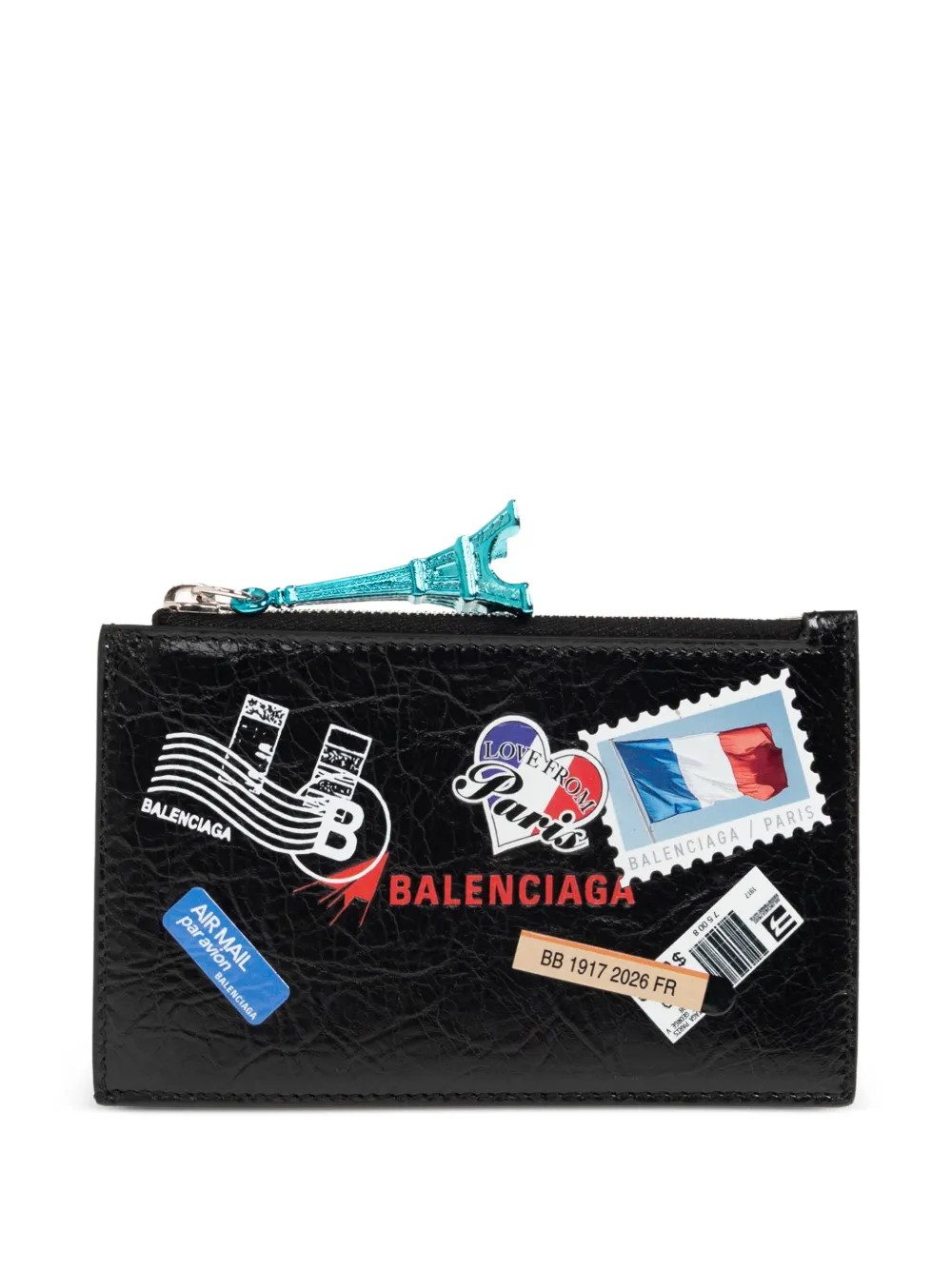 Balenciaga Portacarte Cash con stampa - Nero
