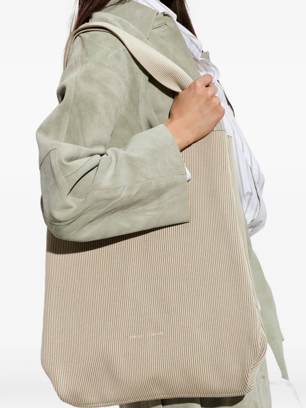  Samsoe Samsoe Bolso De Hombro Samira De Canalé - Neutro 