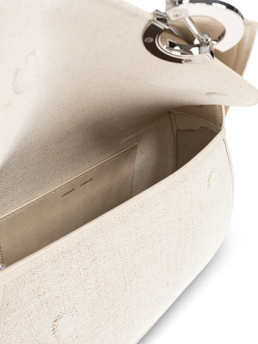 SAMSOE Sahero shopper met geweven textuur Beige