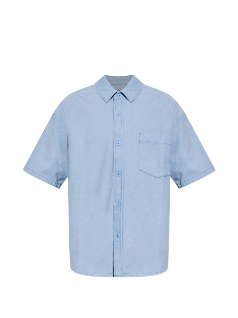 American Vintage short-sleeve chest-pocket shirt - Blu