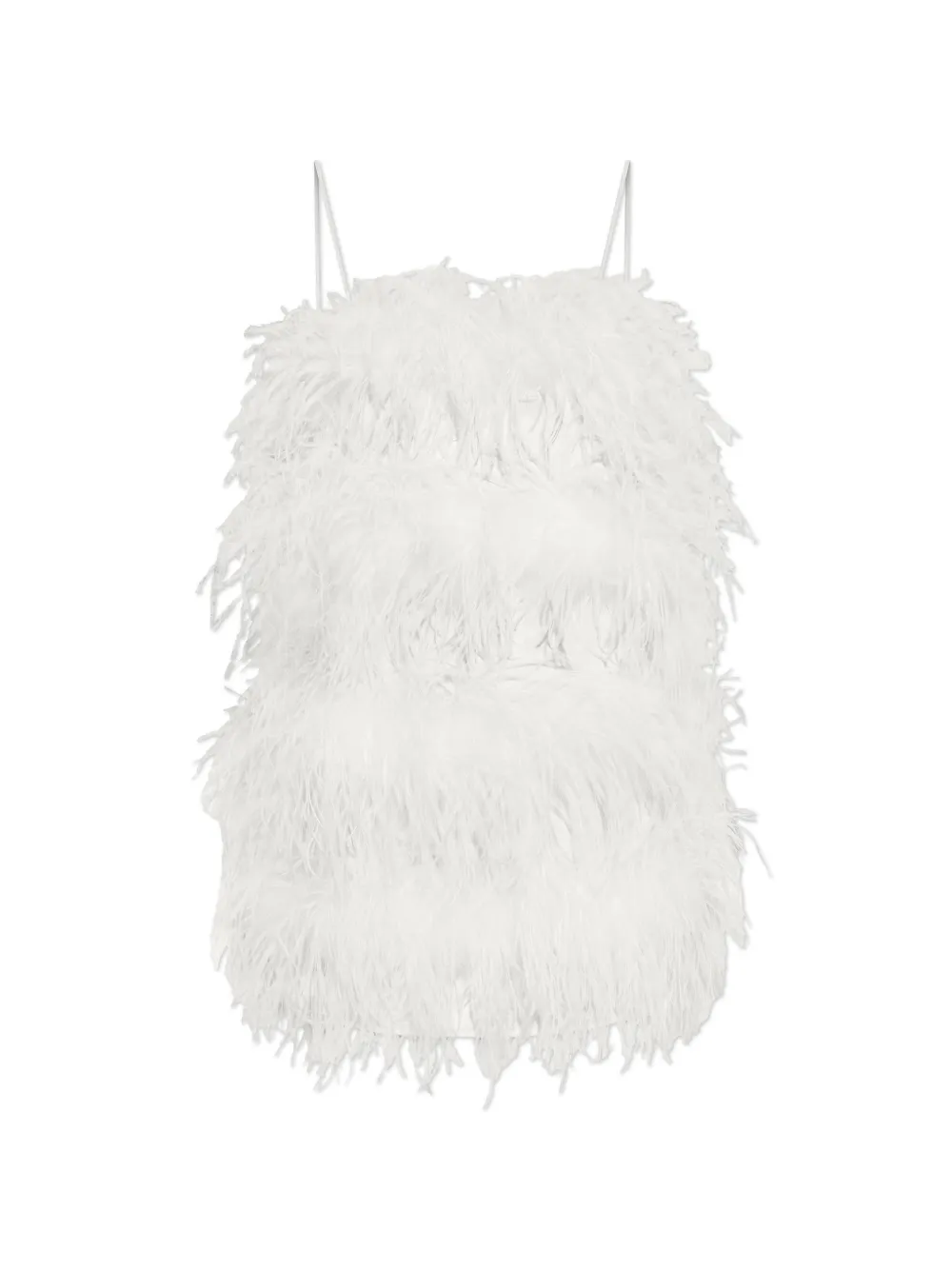 Oséree feather-embellished satin mini dress - Bianco