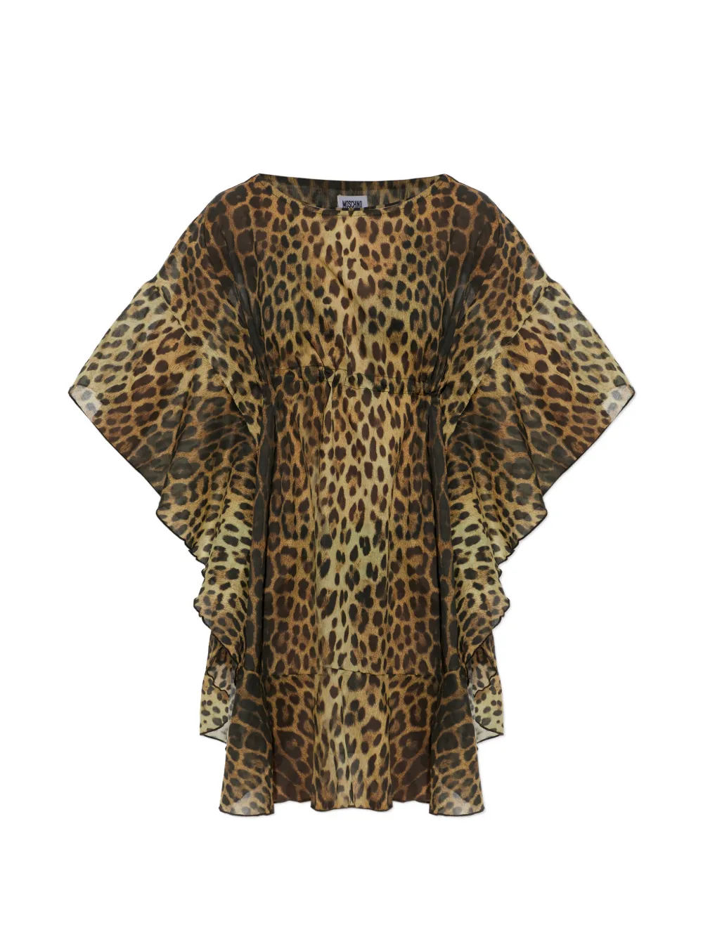 Moschino leopard-print ruffled mini dress - Nude