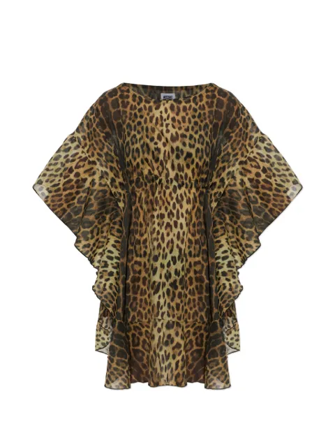 Moschino leopard-print ruffled mini dress