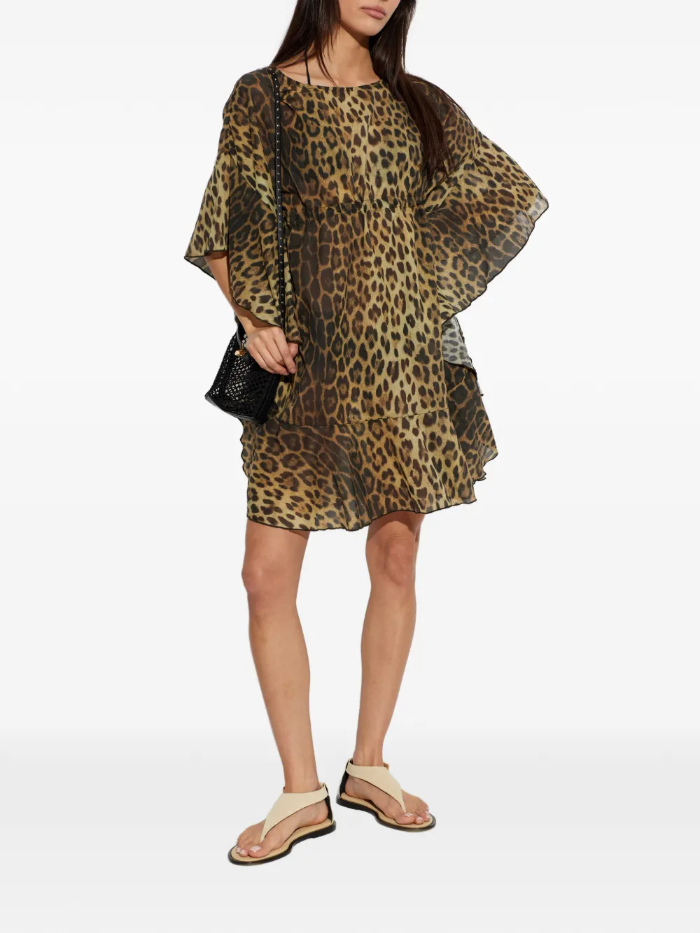 Moschino Jurk met luipaardprint Beige