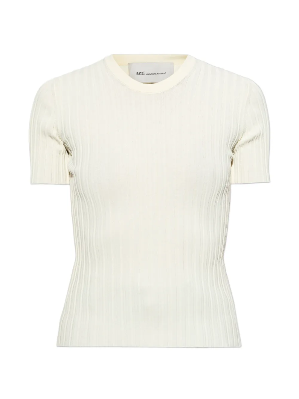 AMI Paris ribbed-knit T-shirt - Nude