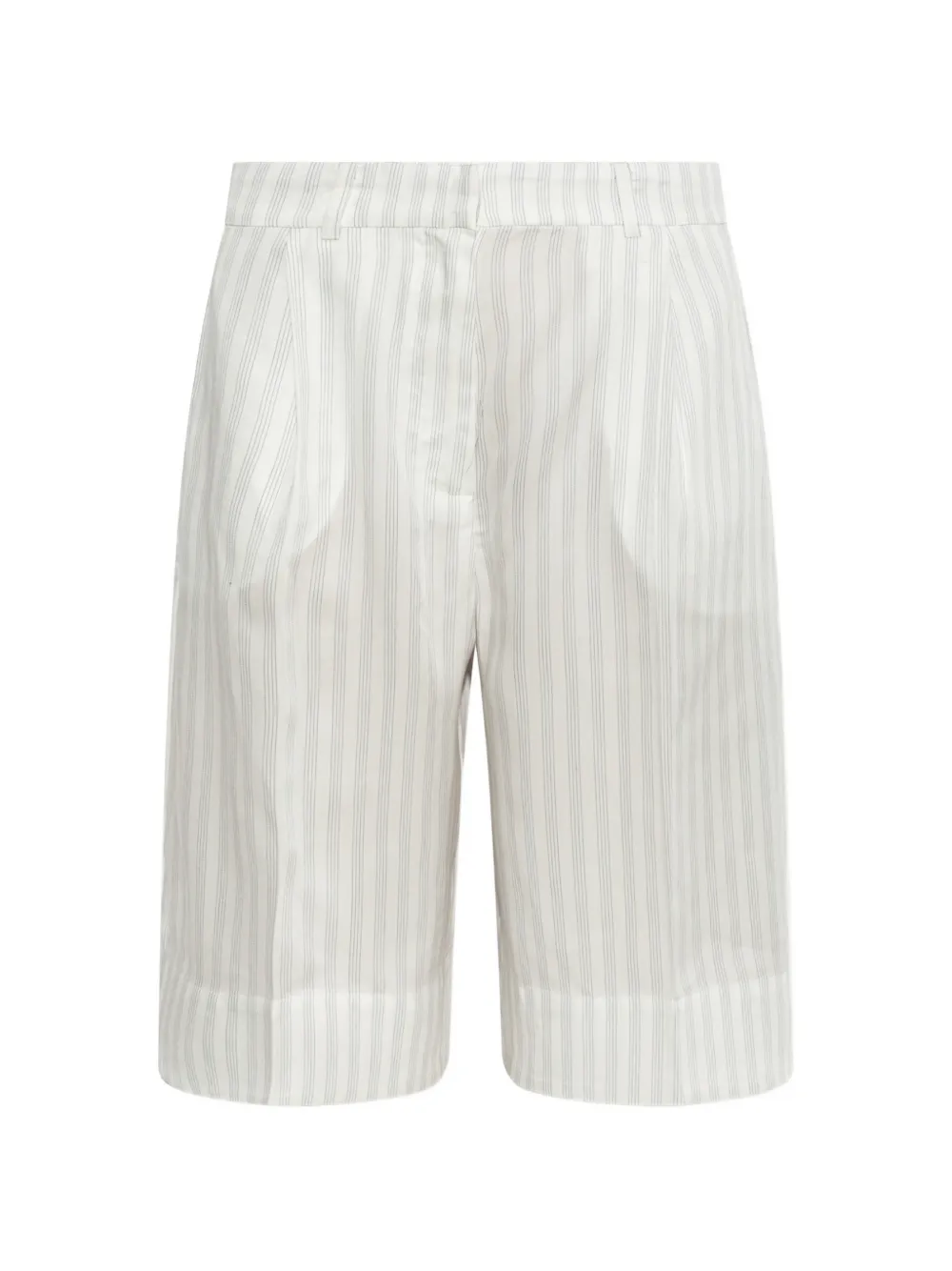 MUNTHE Uama pinstripe-pattern pleated shorts - Weiß