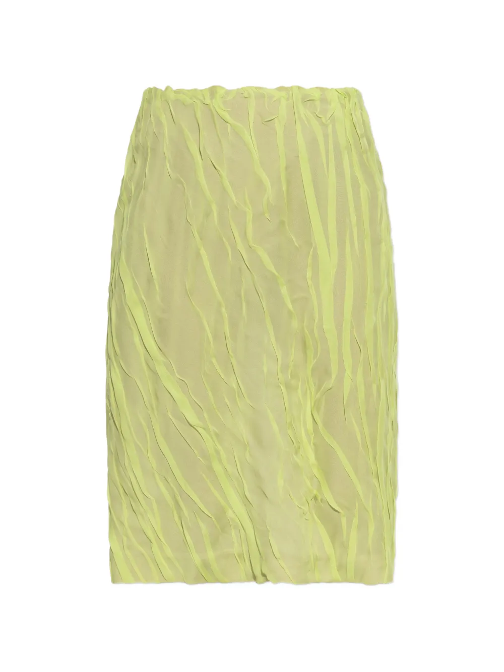 Versace crinkled-effect silk midi skirt - Verde
