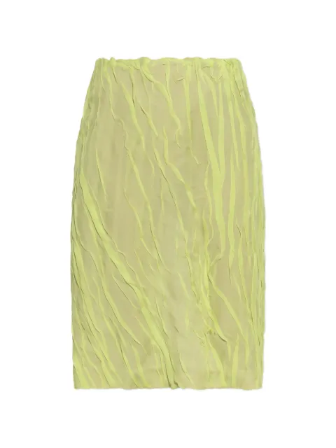 Versace crinkled-effect silk midi skirt
