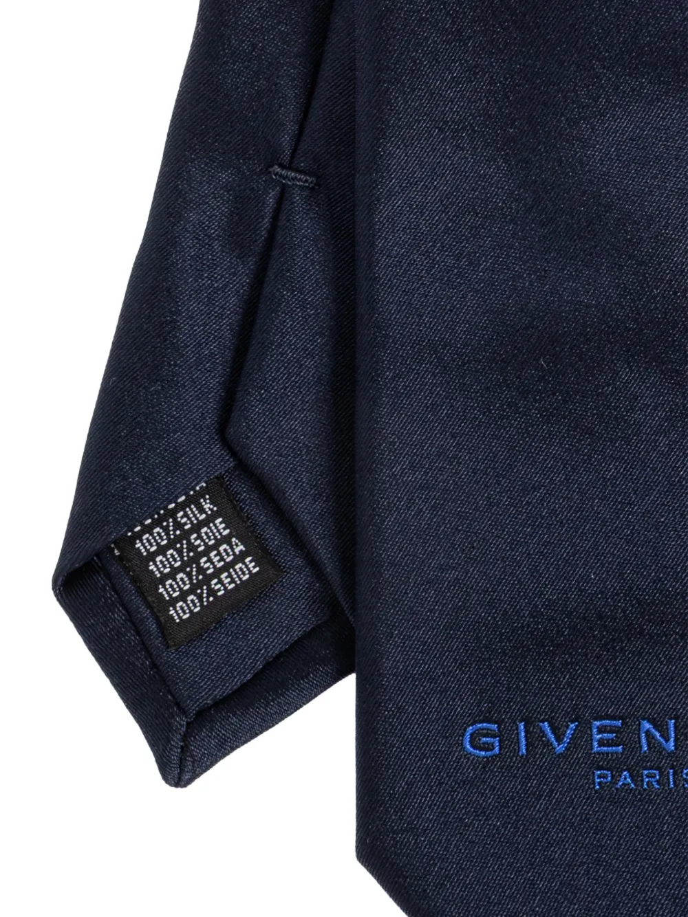  Givenchy Corbata Con Logo Bordado - Azul 