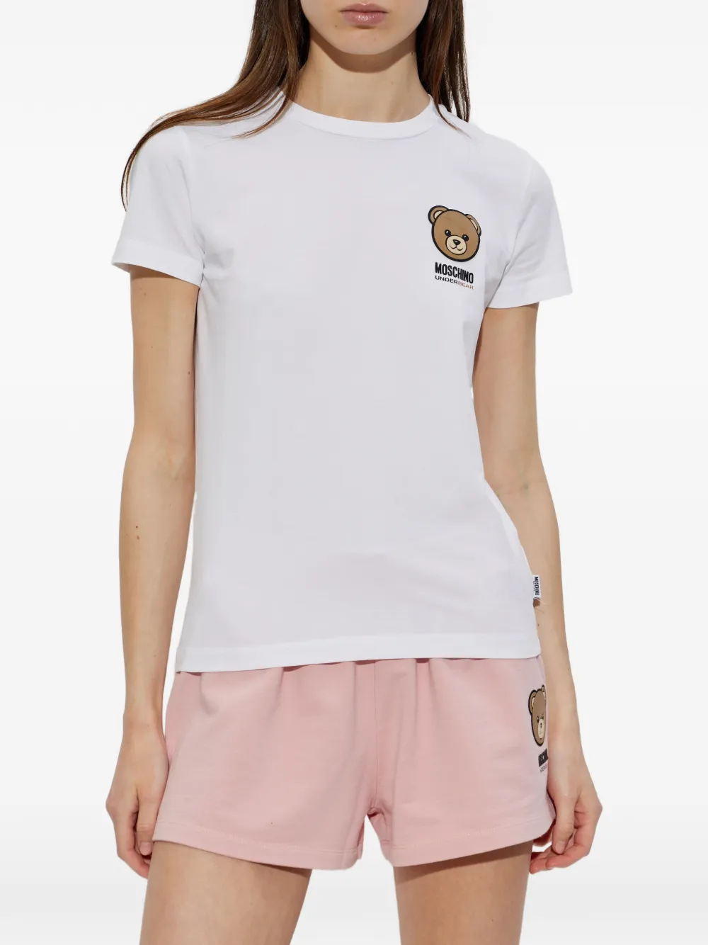 Moschino Teddy Bear T-shirt met logopatch Wit