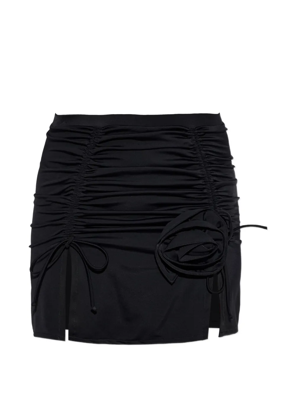 Moschino ruched rosette-detail mini skirt - Nero