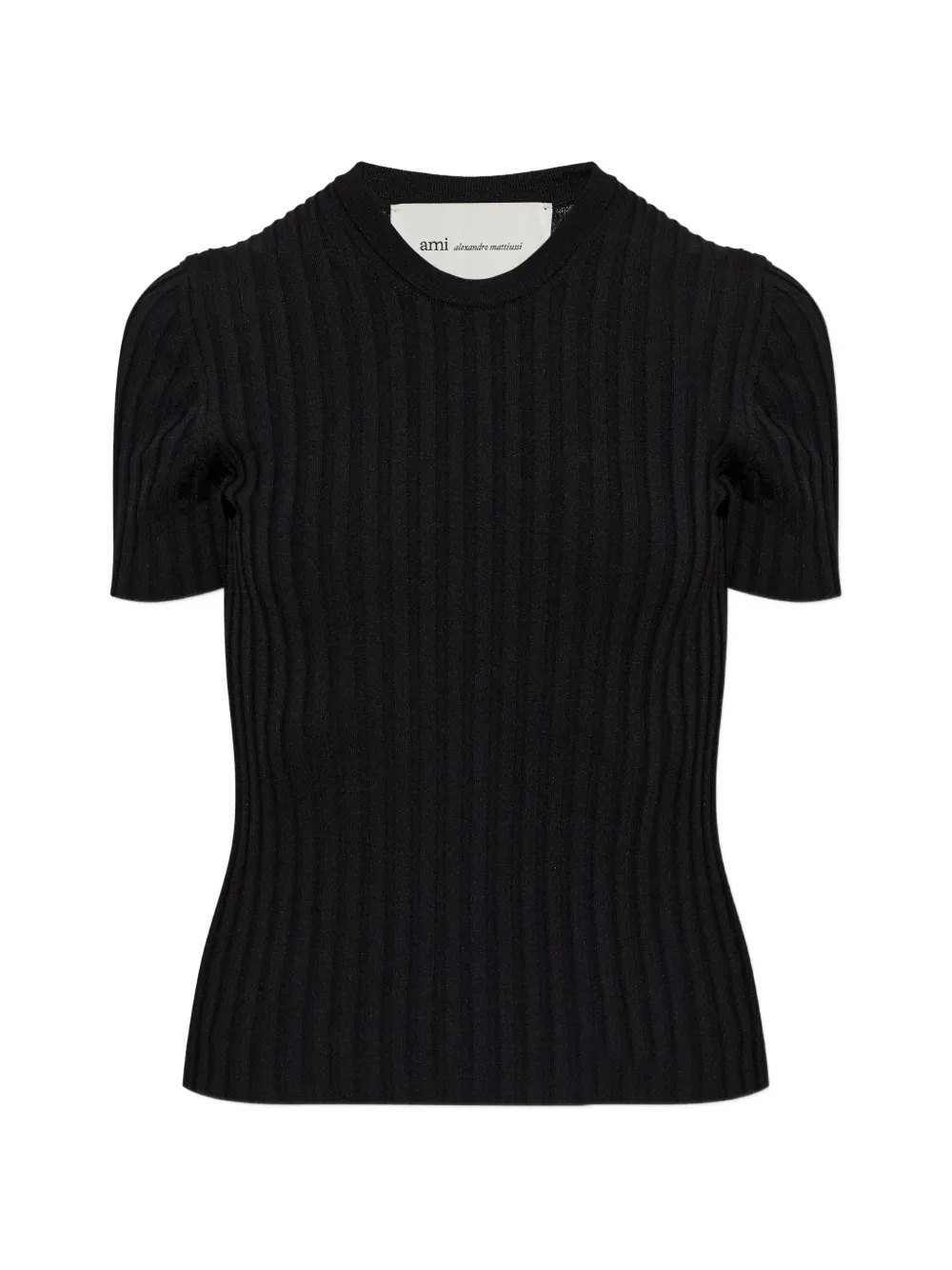 AMI Paris ribbed-knit T-shirt - Nero