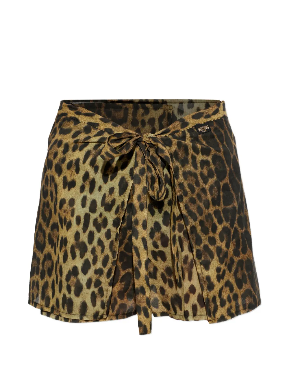 Moschino leopard-print wrap short pareo - Nude