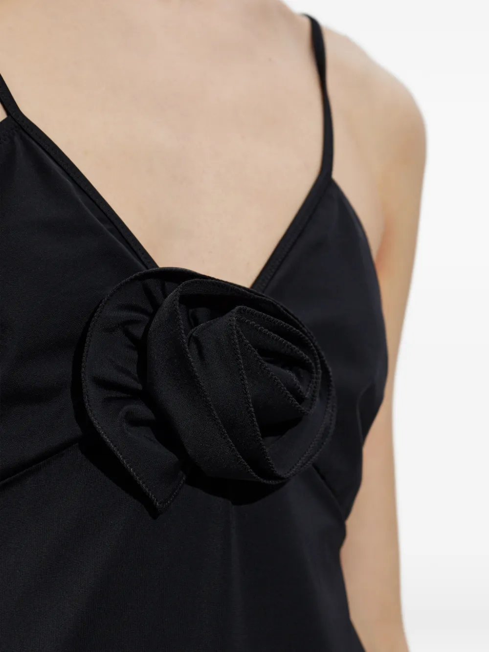 Moschino Mini-jurk met bloemenpatch en open rug Zwart
