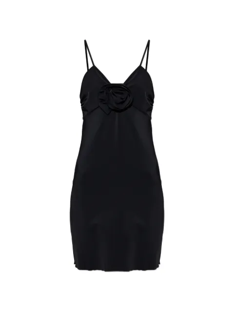 Moschino vestido de playa corto con espalda abierta y aplique floral