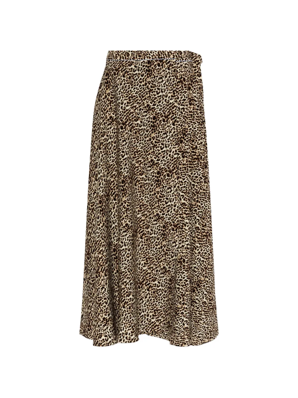 MUNTHE Ubba leopard-print wrap-design maxi skirt - Toni neutri