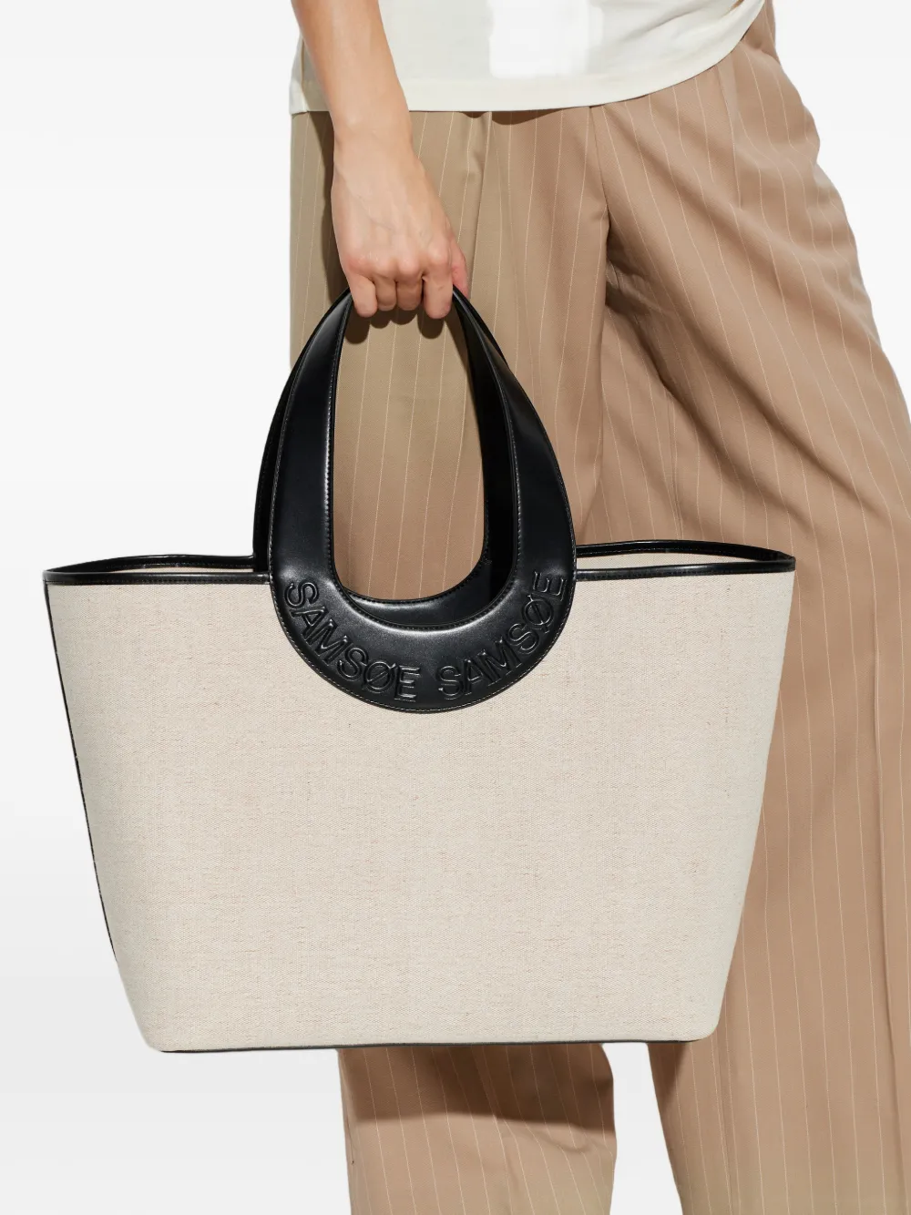  Samsoe Samsoe Bolso Shopper Saberta Con Logo En Relieve - Neutro 