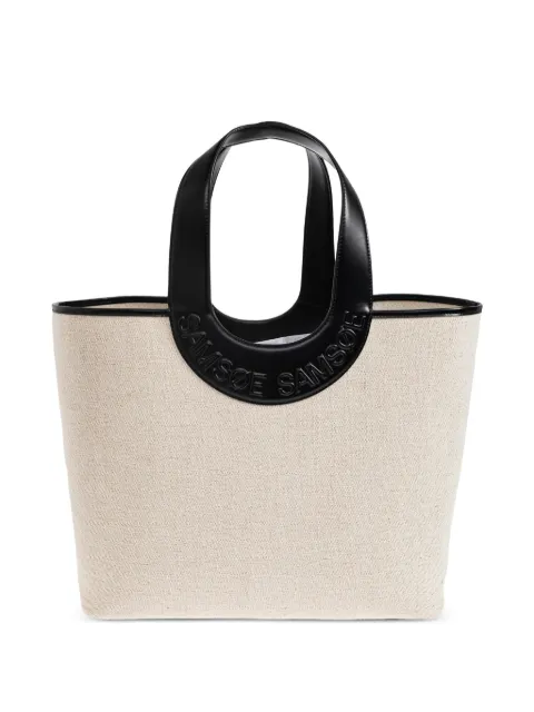 SAMSOE SAMSOE  Saberta logo-embossed canvas tote bag