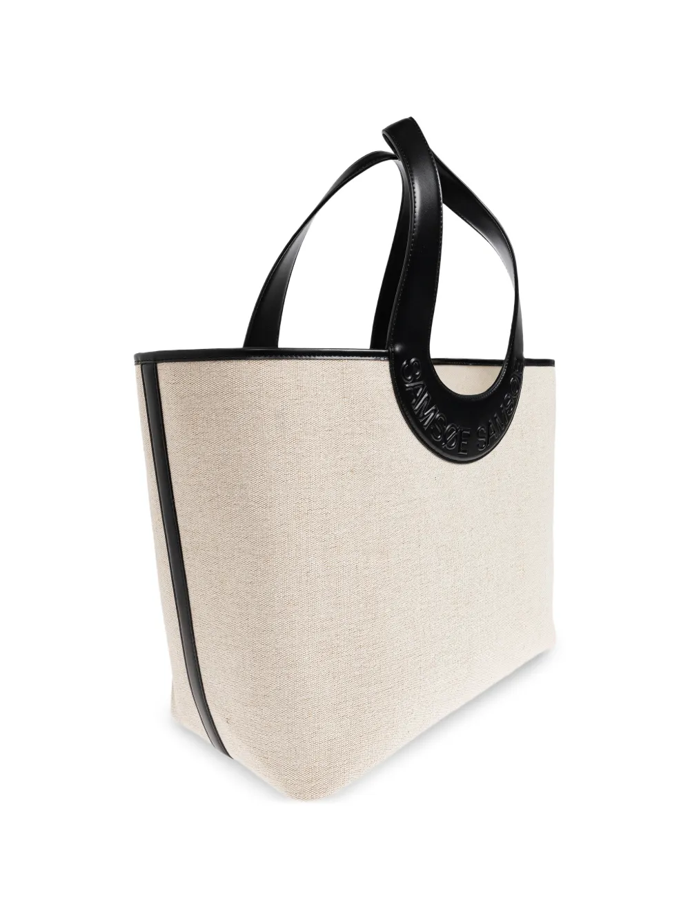 SAMSOE Saberta canvas shopper met logo-reliëf Beige