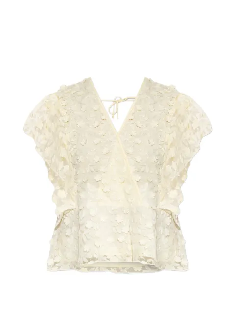 MUNTHE Blaine floral-embroidered top
