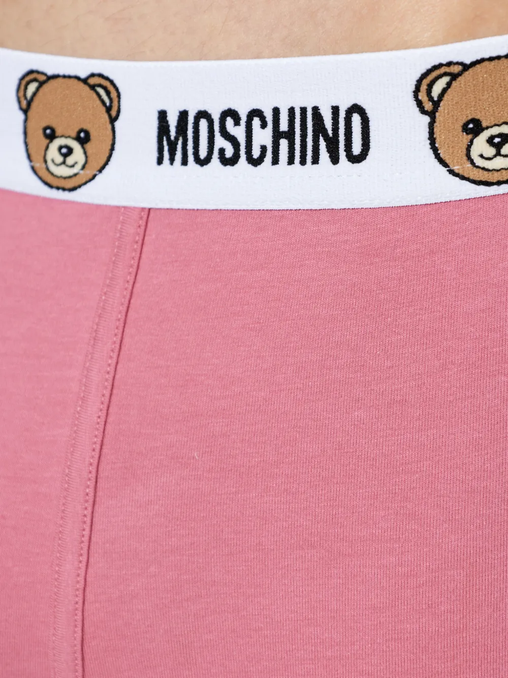 Moschino Twee boxershorts met teddybeer print en logo tailleband Roze