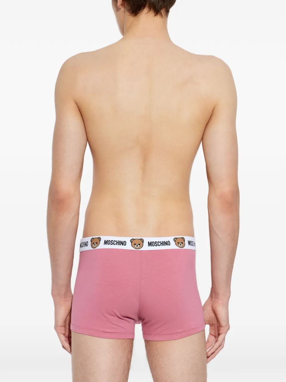 Moschino Twee boxershorts met teddybeer print en logo tailleband Roze
