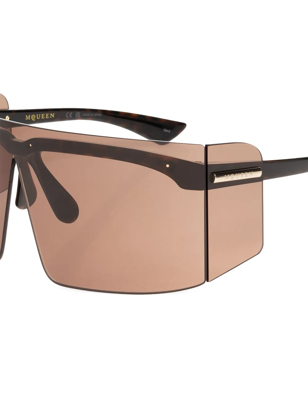 Alexander McQueen Eyewear Zonnebril met geometrisch montuur en logodetail Bruin