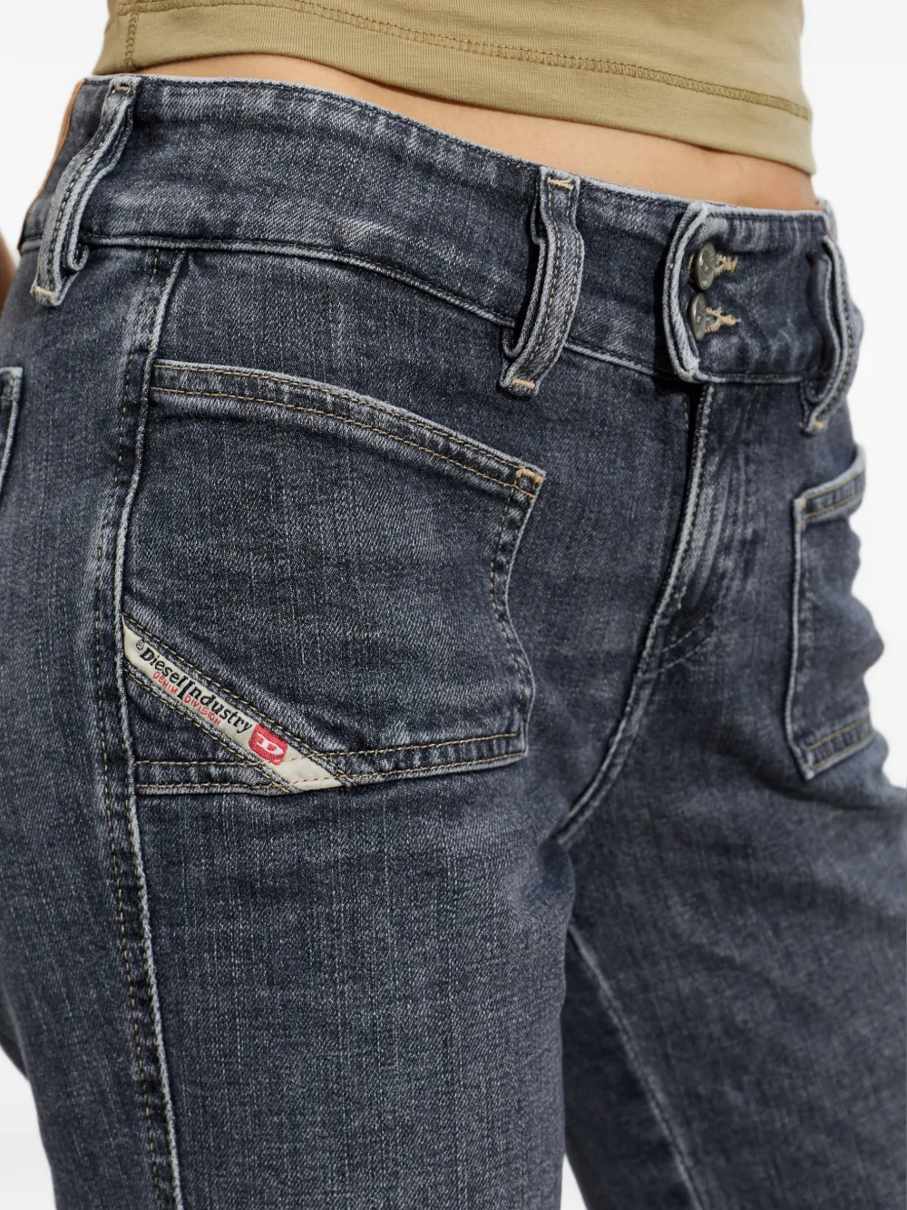 Diesel D-Hush jeans met opgestikte zak Grijs