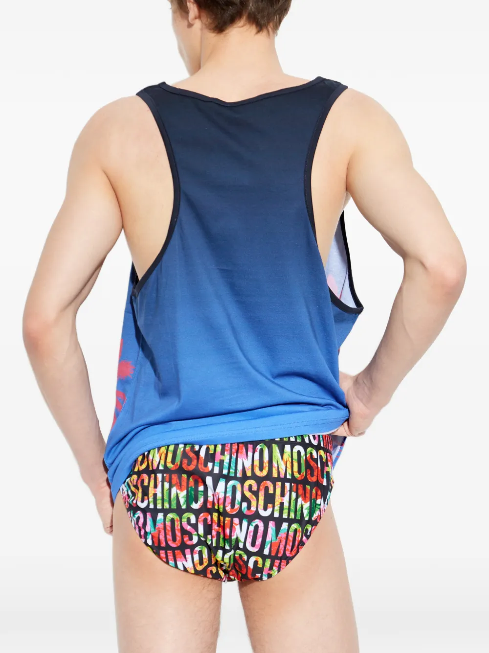 Moschino tanktop met palmboomprint Blauw