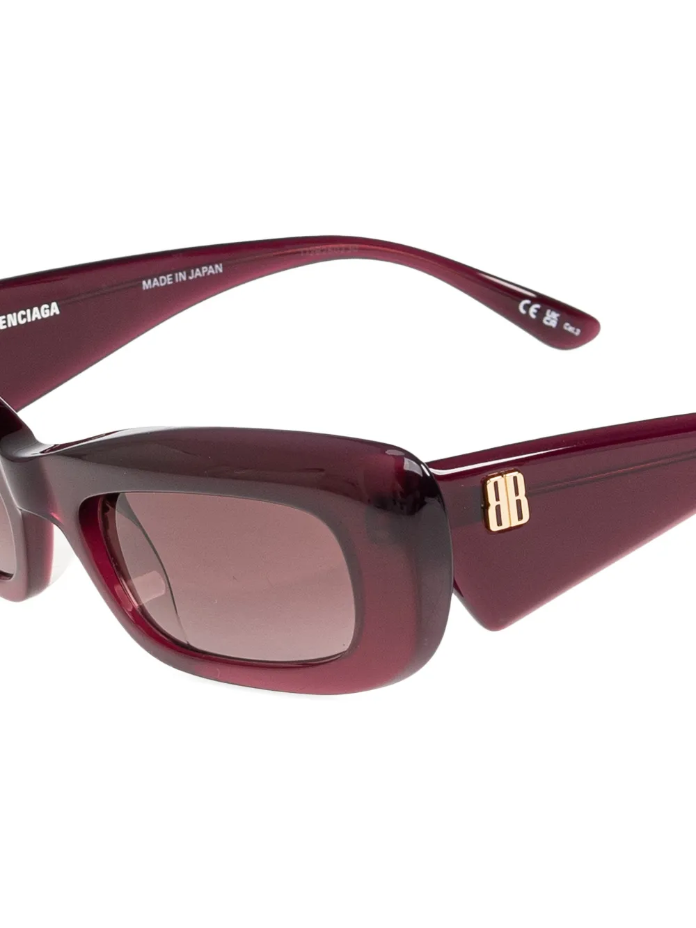 Balenciaga Eyewear Diva zonnebril met rechthoekig montuur Rood