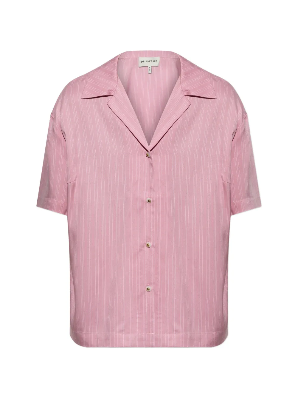 MUNTHE Brianda pinstripe-pattern short-sleeved shirt - Rosa
