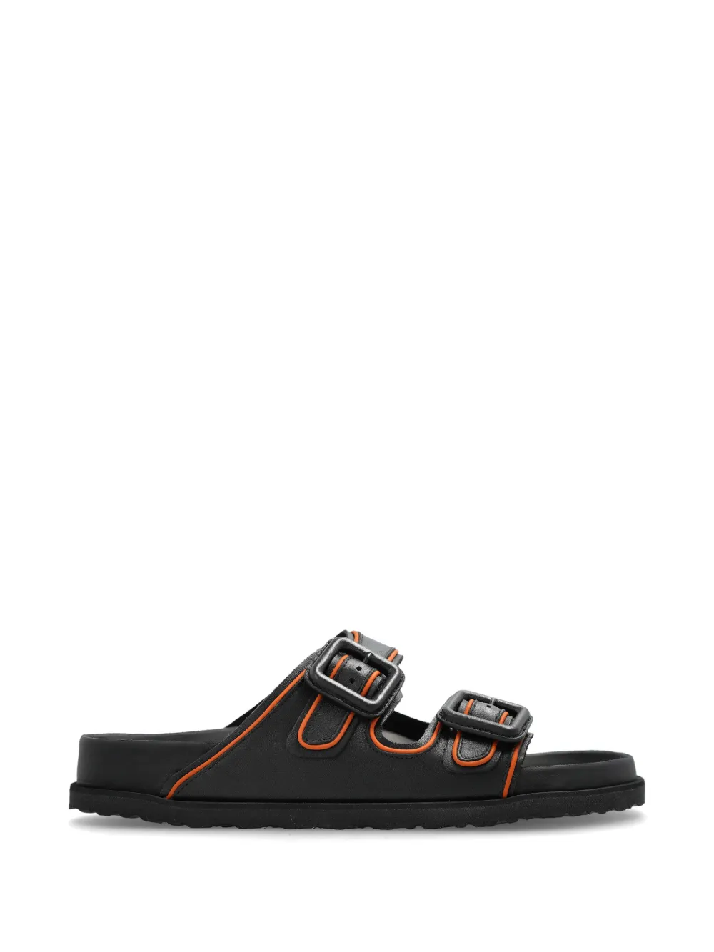 BIRKENSTOCK 1774 Arizona buckle-fastening leather slides - Schwarz