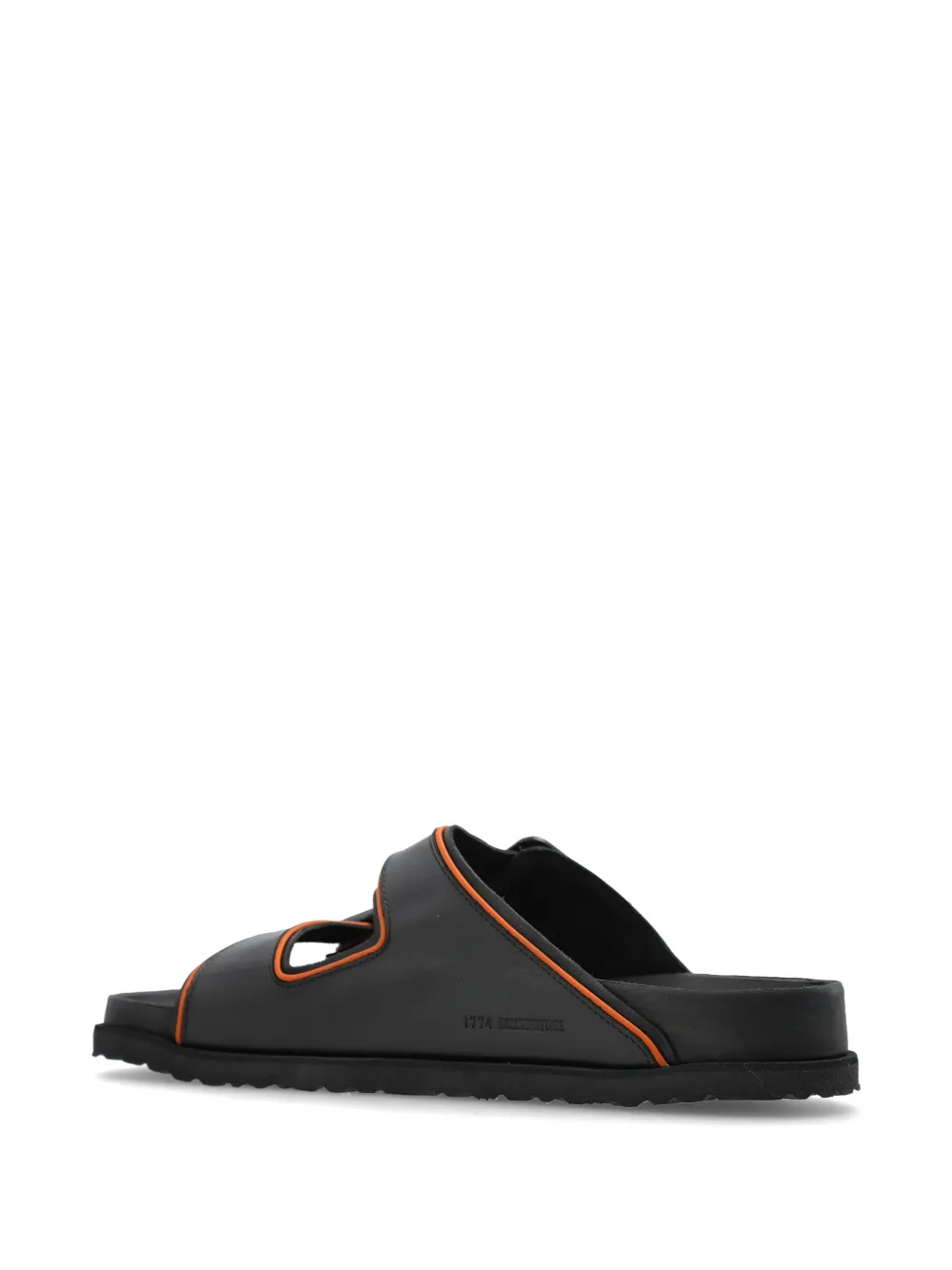 BIRKENSTOCK 1774 Arizona leren slippers met gespsluiting Zwart