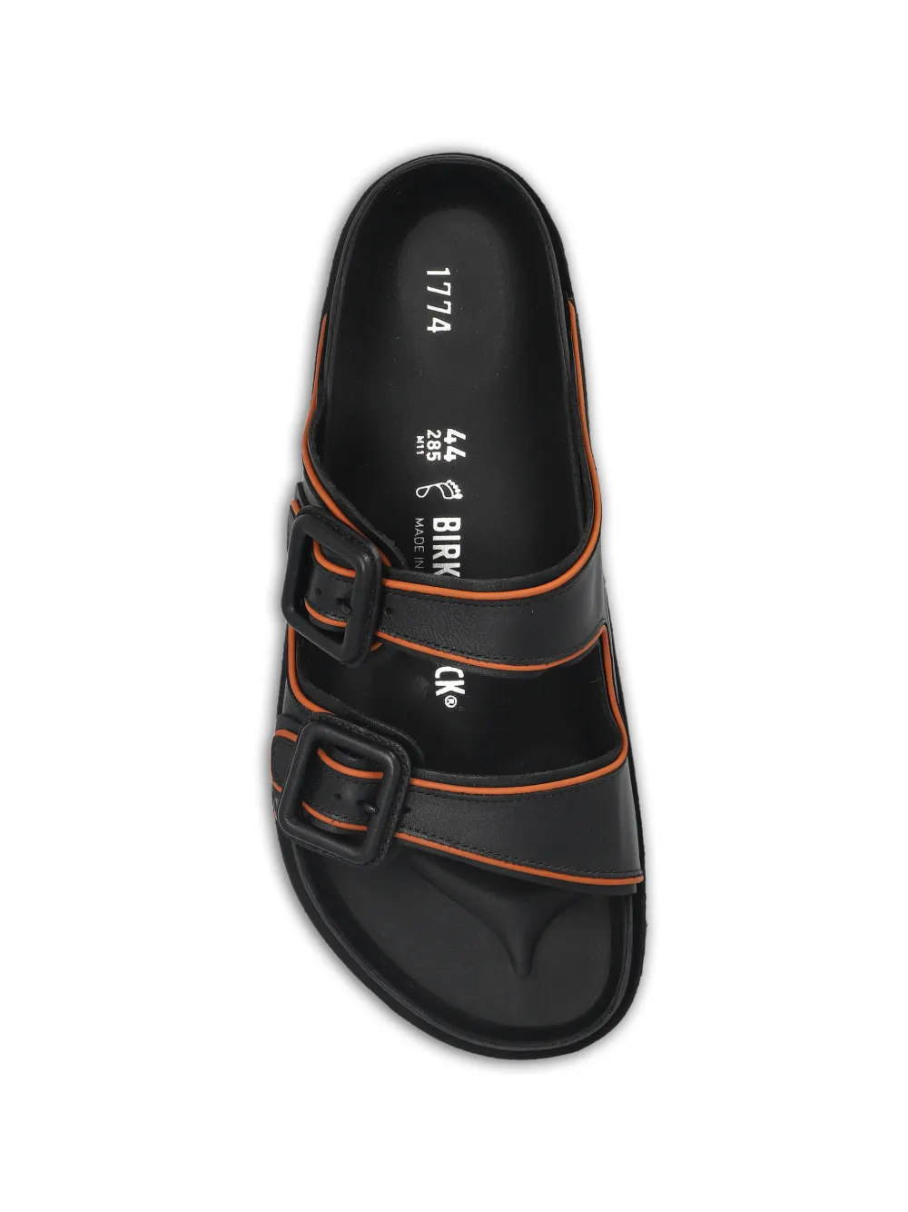 BIRKENSTOCK 1774 Arizona leren slippers met gespsluiting Zwart