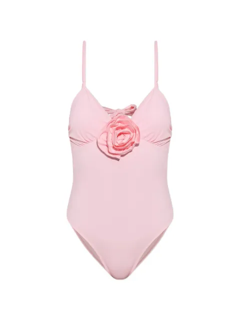 Moschino floral-appliqué cut-out swimsuit