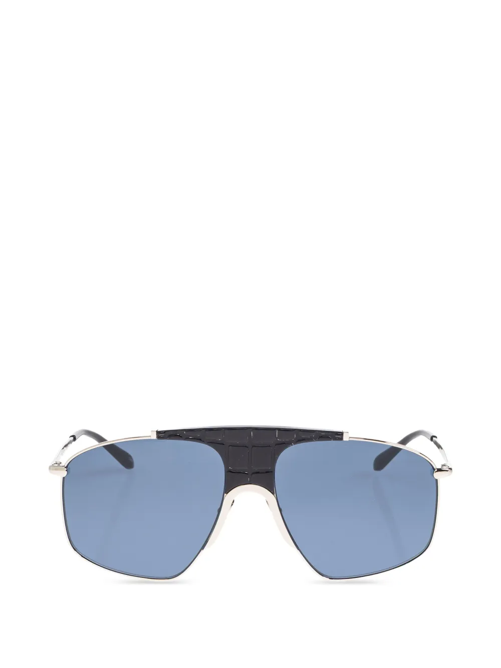 Alaia Eyewear Pilotenbrille mit Kroko-Effekt - Silber