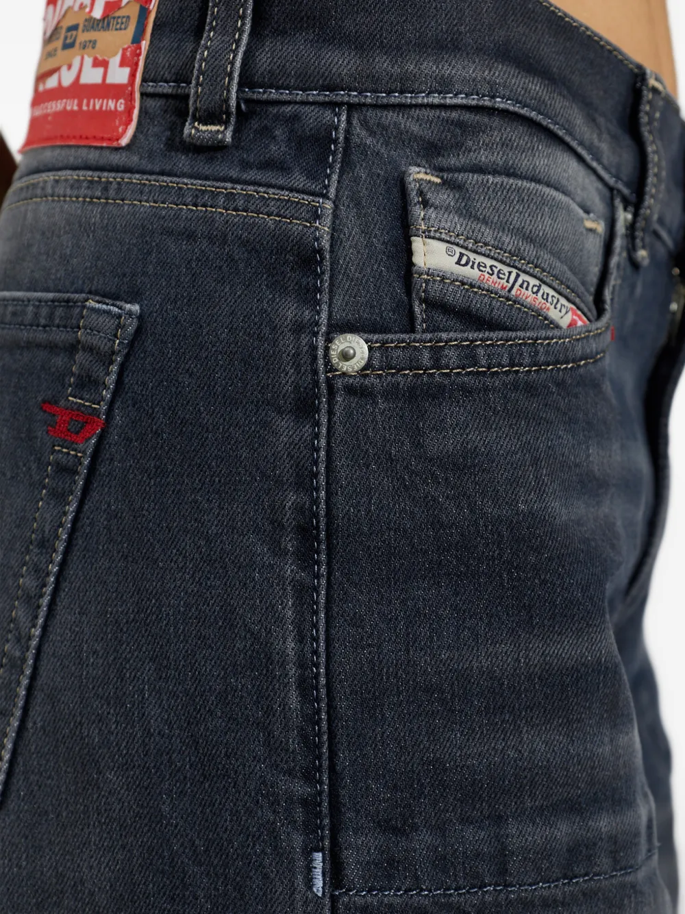 Diesel 1978 D-Akemi-F jeans met wijde pijpen Zwart