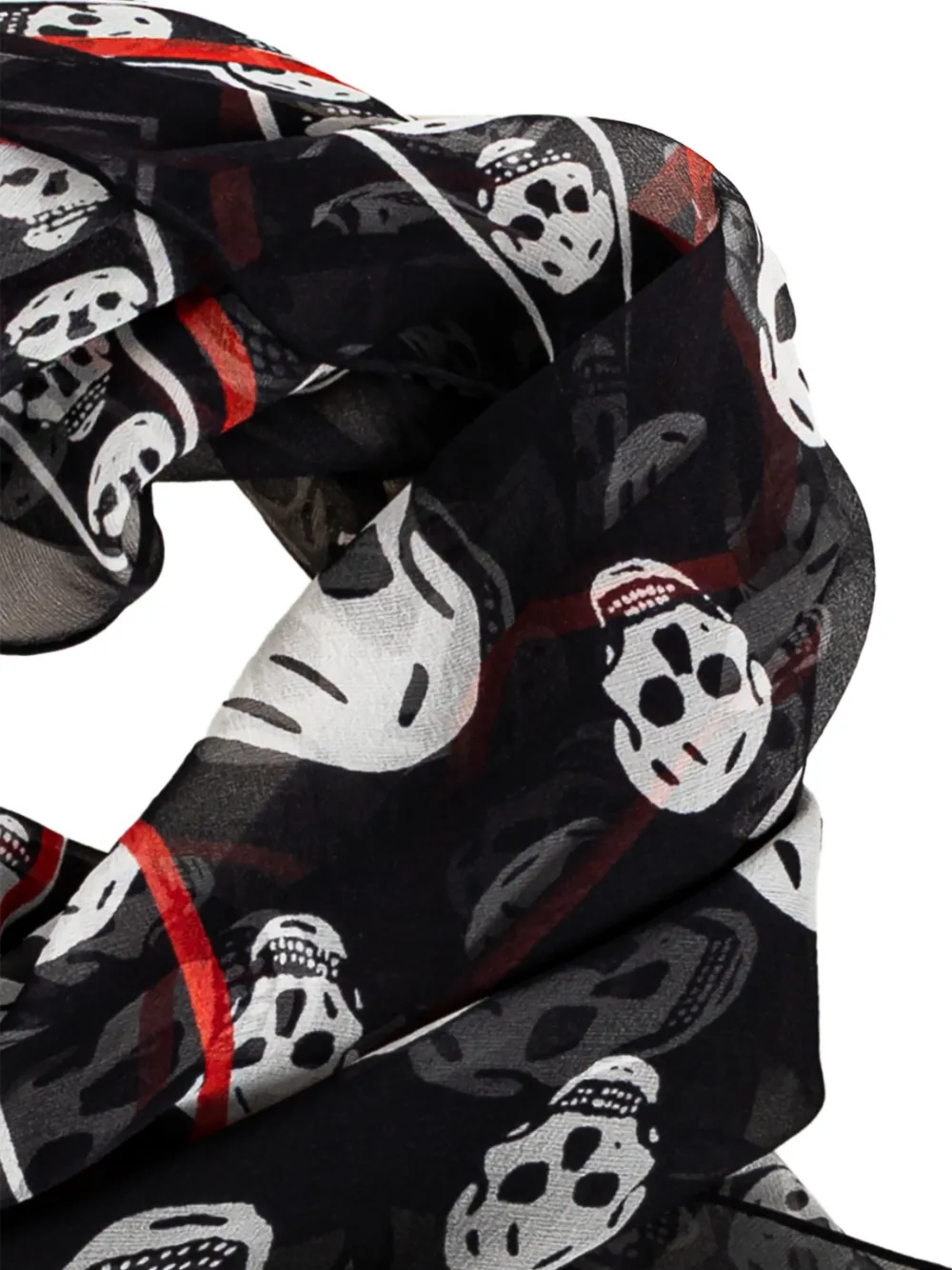 Alexander McQueen Asymmetrische sjaal met doodskopprint Zwart