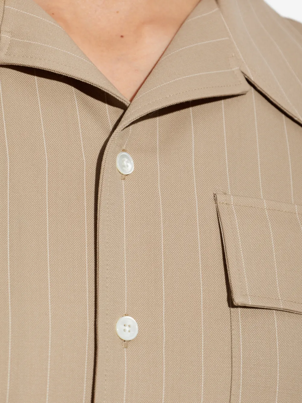 AMI Paris Wollen jurk met krijtstreep Beige