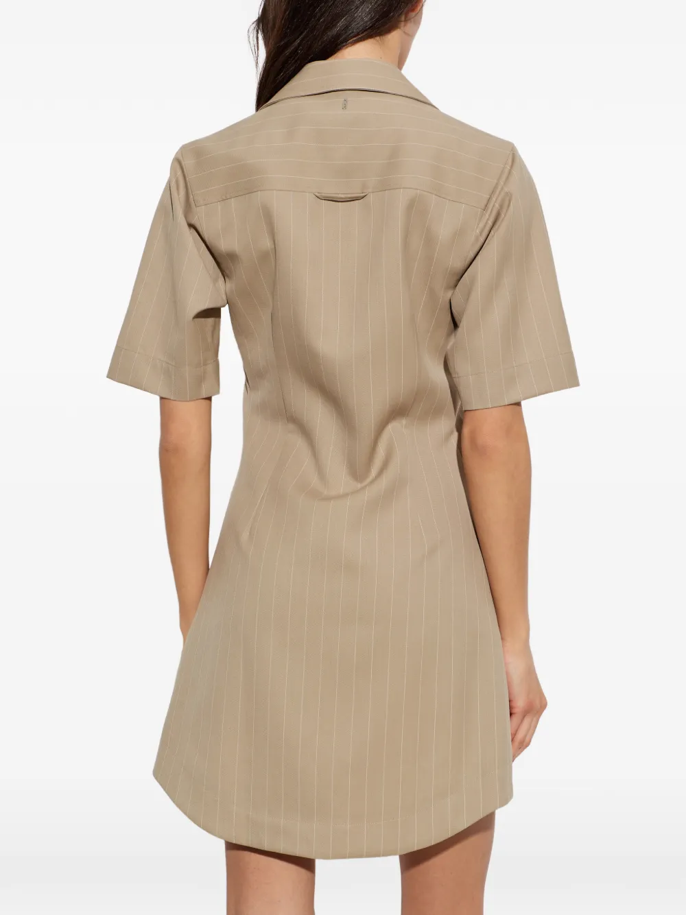 AMI Paris Wollen jurk met krijtstreep Beige