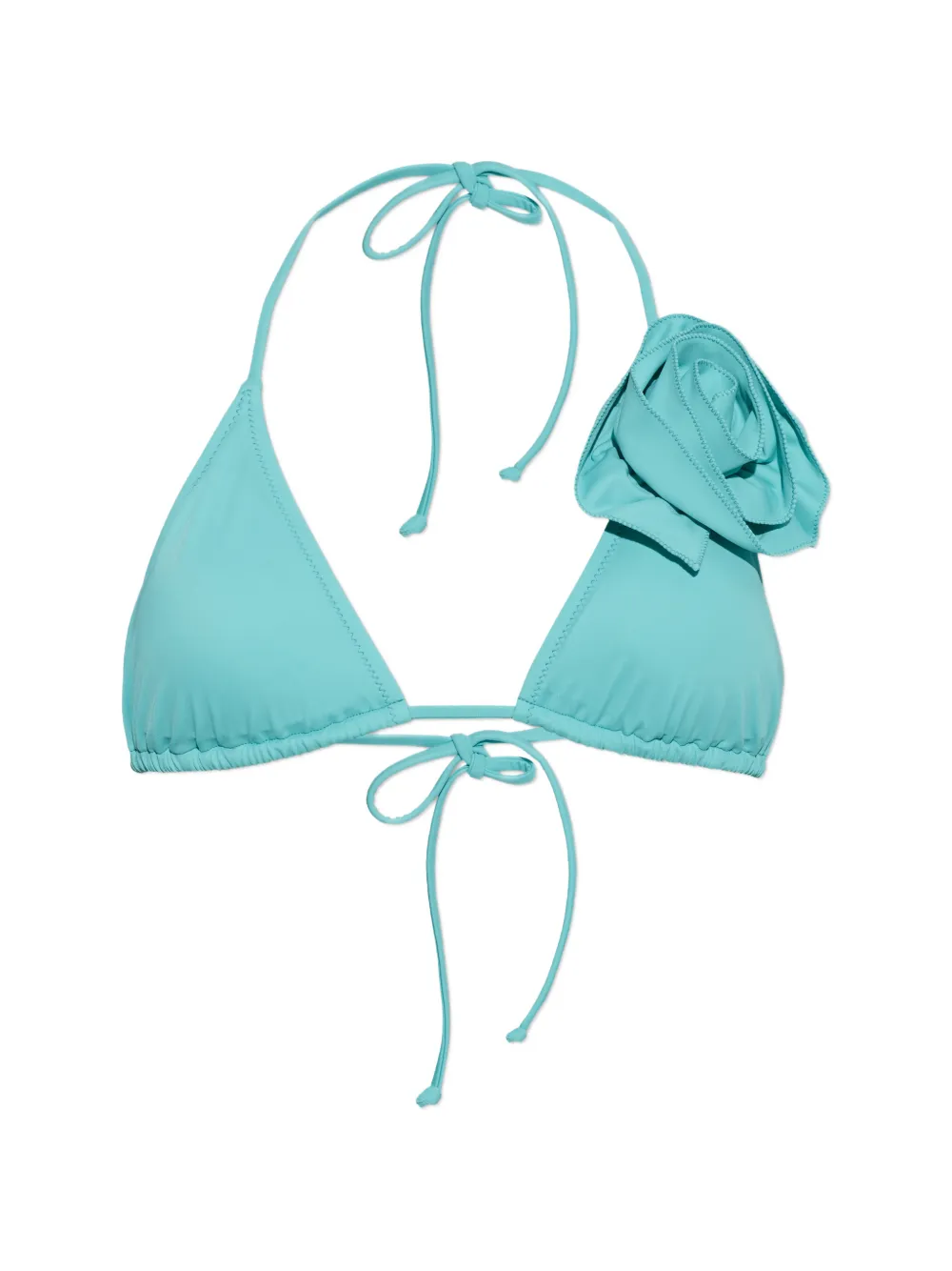 Moschino rose-detail bikini top - Blu
