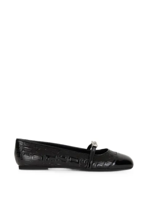 GCDS monogram-embossed logo-plaque ballet flats