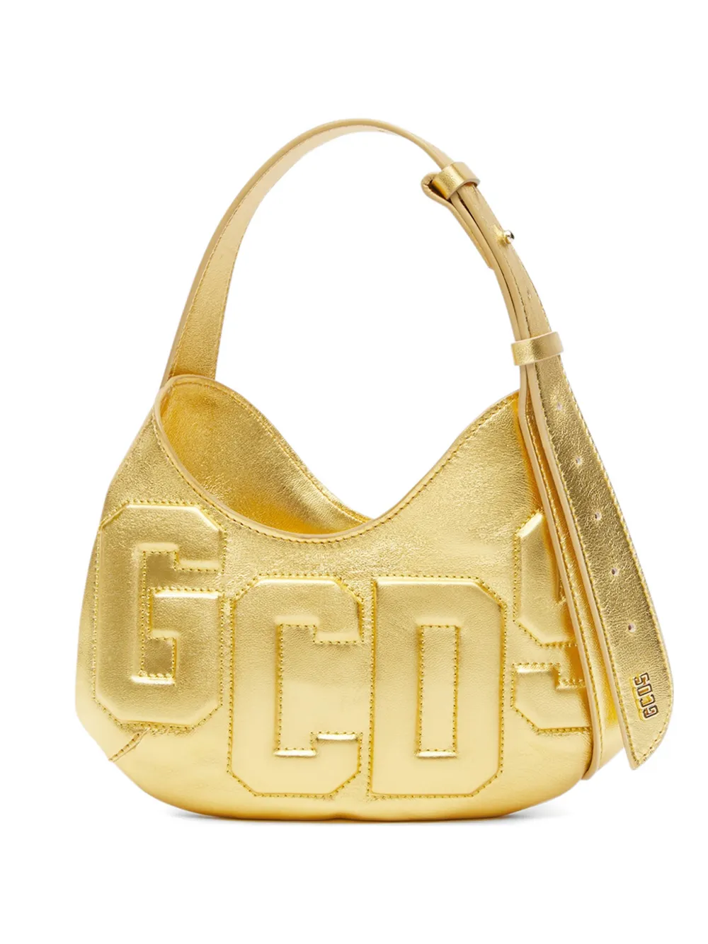 GCDS logo-patch shoulder bag - Oro