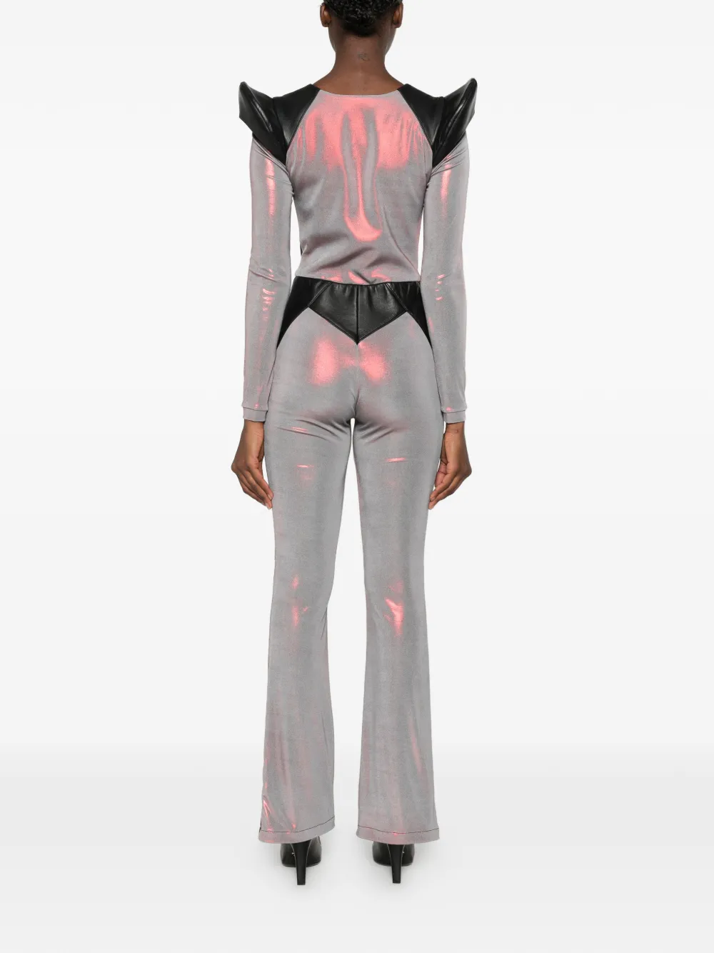 MITILIANE COUTURE Jumpsuit met leren vlakken Rood