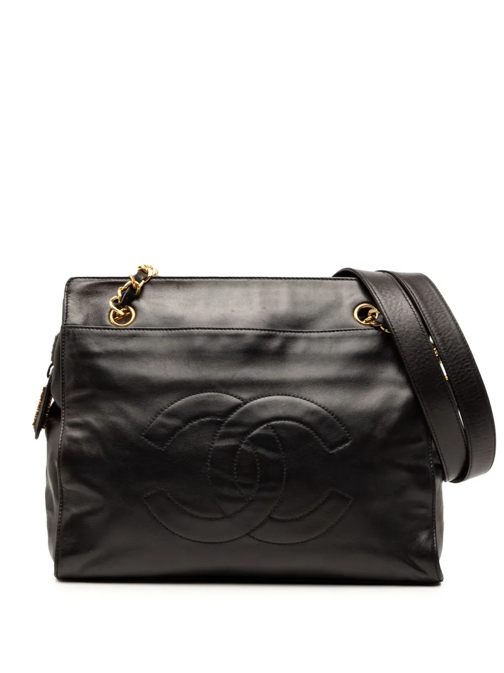 CHANEL Pre-Owned 1994-1996 CC Lambskin Chain tote bag - Nero