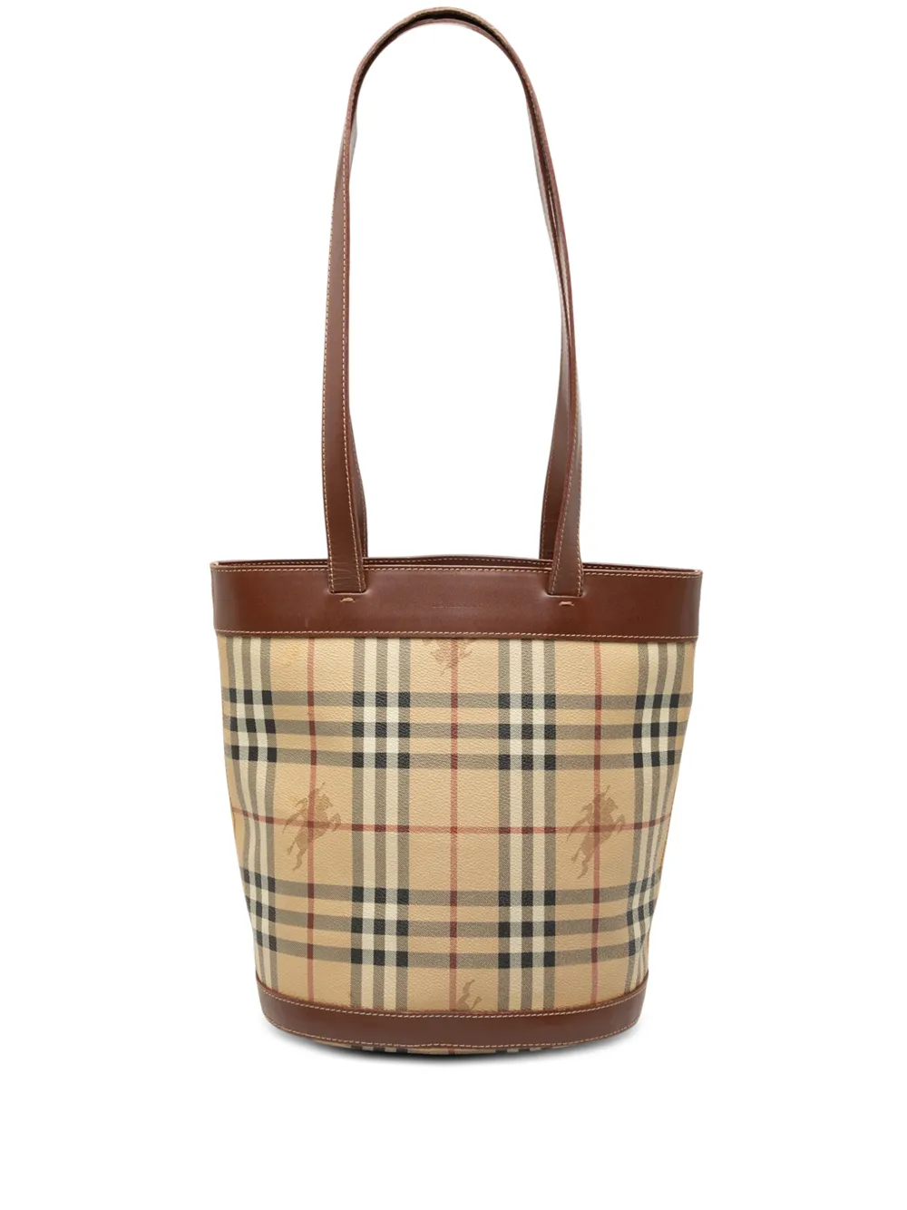 Burberry Pre-Owned 2000-2017 Haymarket Check Coated Canvas bucket bag - Toni neutri
