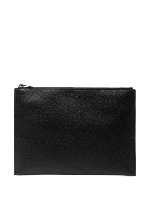 Saint Laurent Pre-Owned pochette zippée en cuir Grain de Poudre (2017)