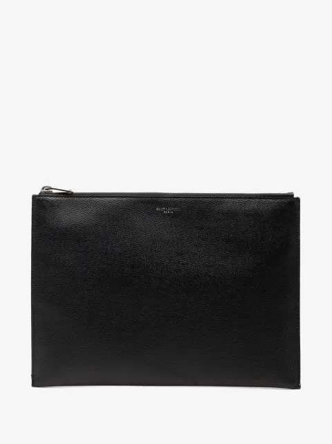 Saint Laurent Pre-Owned pochette zippée en cuir Grain de Poudre (2017)